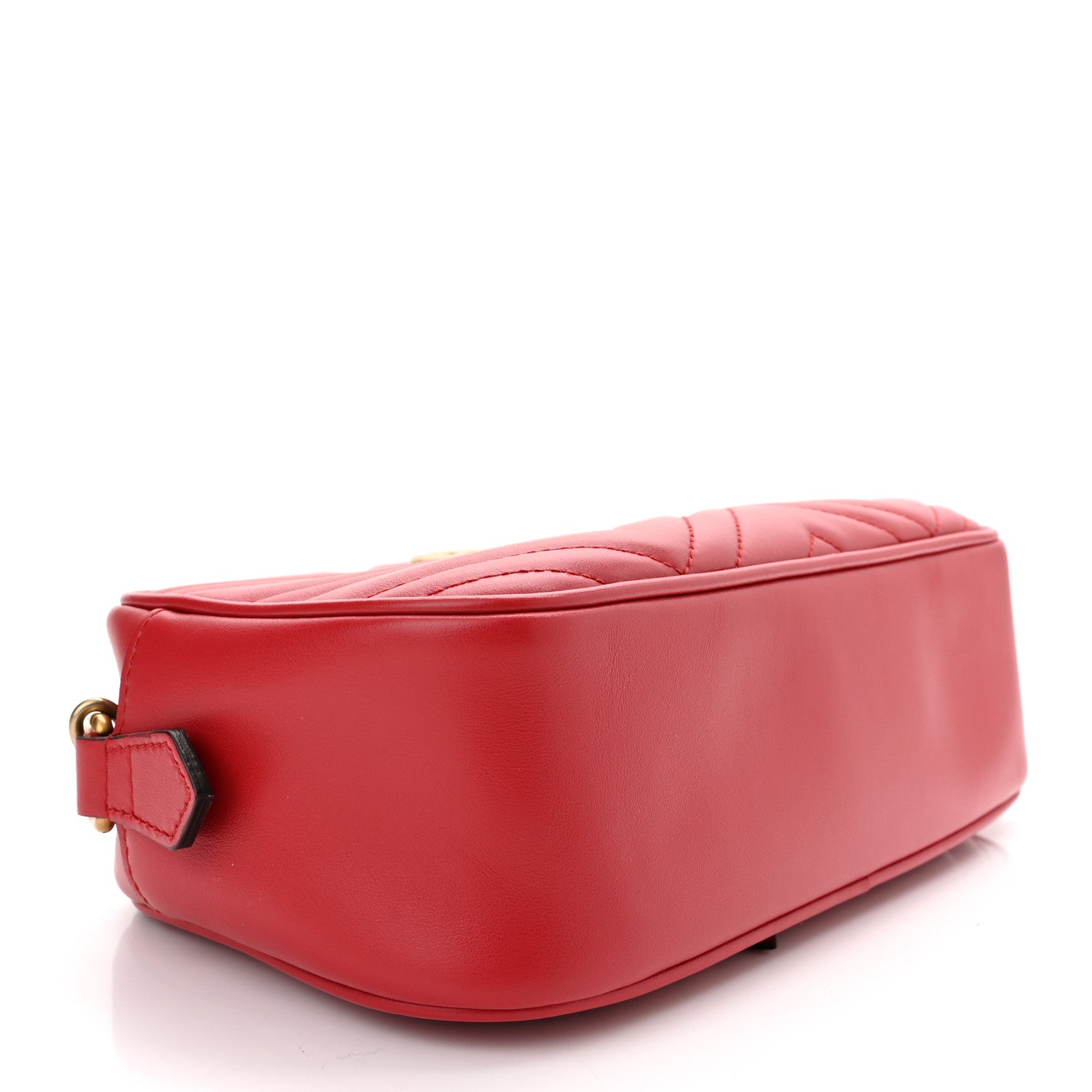 Gucci Calfskin Matelasse Small GG Marmont Chain Shoulder Bag Hibiscus Red 4 of 10
