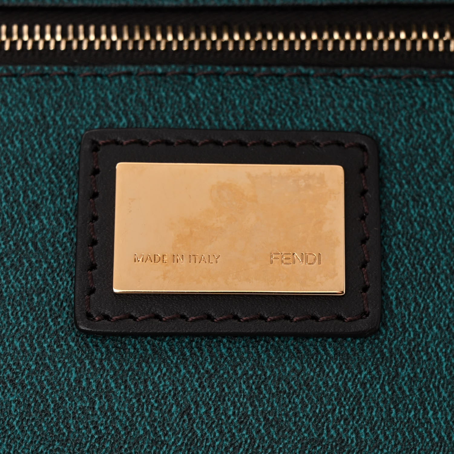 Fendi Zucca Spalmati Medium Roll Tote Tobacco Pavone 6 of 10