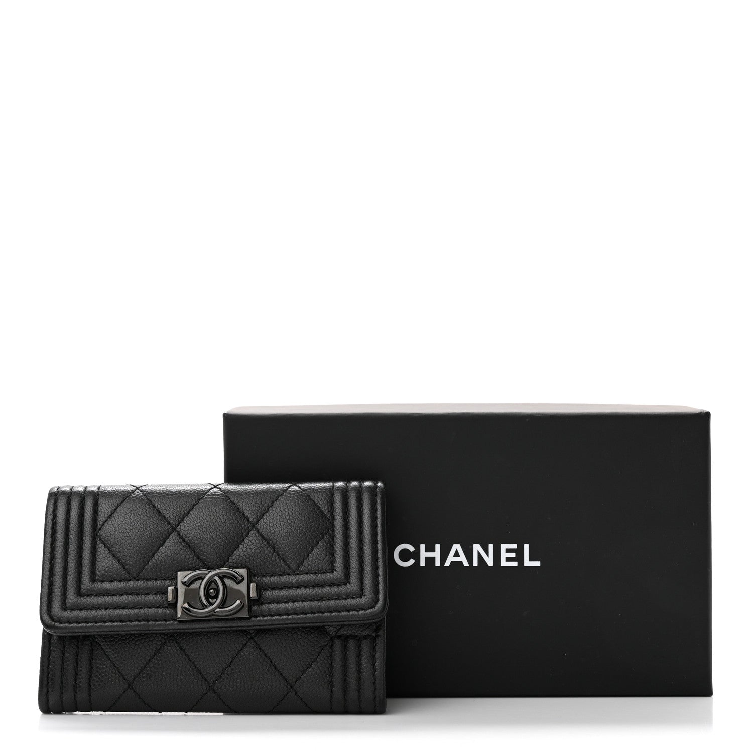 Chanel Caviar Quilted Boy Flap Card Holder So Black 11 of 11