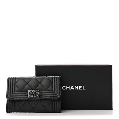 Chanel Caviar Quilted Boy Flap Card Holder So Black 11 of 11
