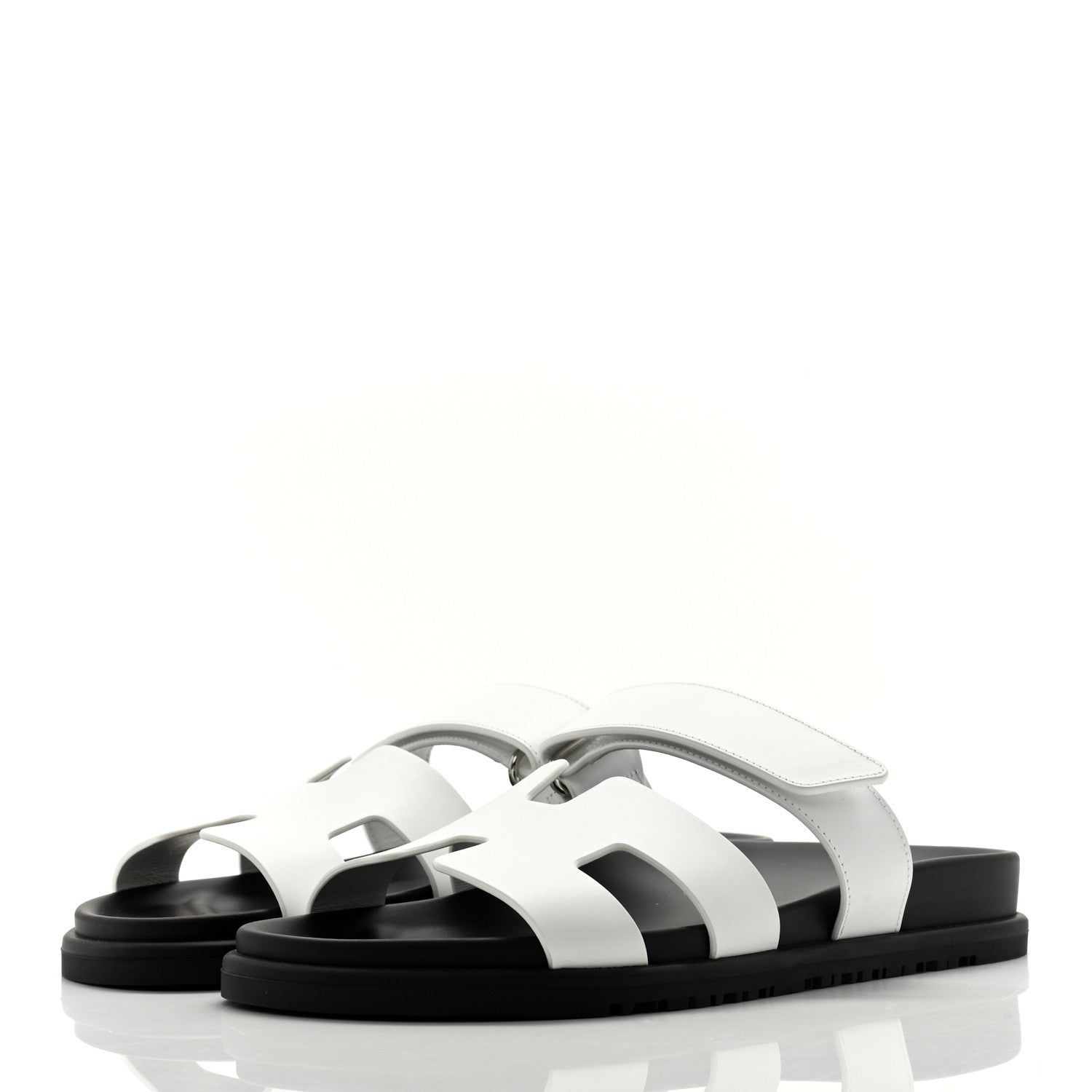 Hermes Calfskin Womens Chypre Sandals 38.5 White 3 of 9