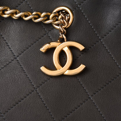 Chanel Calfskin Quilted Small On My Shoulder Drawstring Bag Dark Green 8 of 10