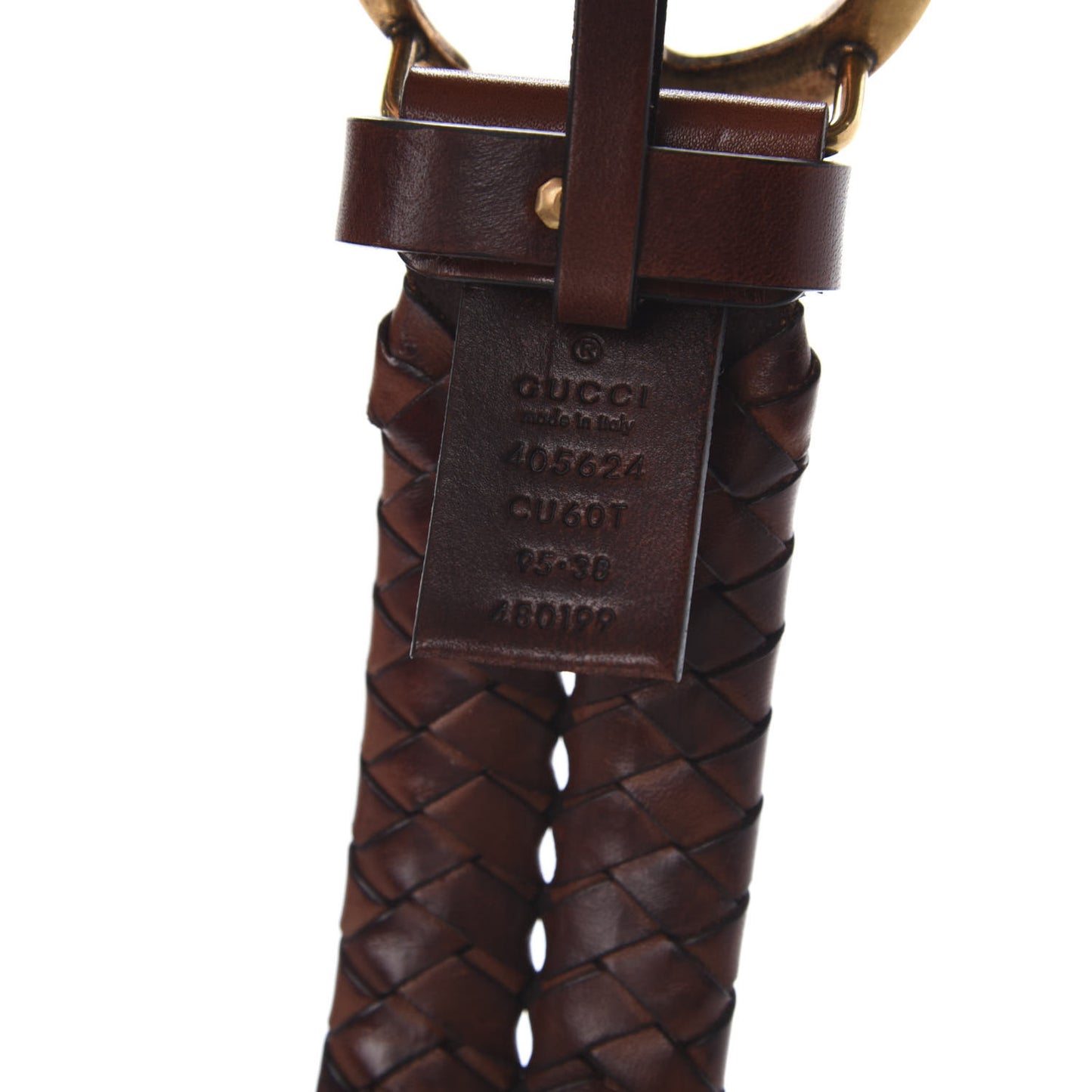 Calfskin Braided Double G 40mm Belt 95 38 Cuoio Bruciato