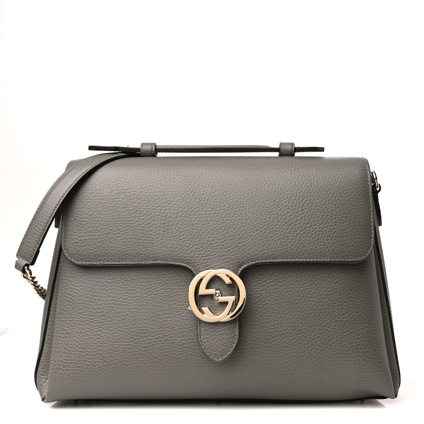 Dollar Calfskin Medium Interlocking G Top Handle Shoulder Bag Loess