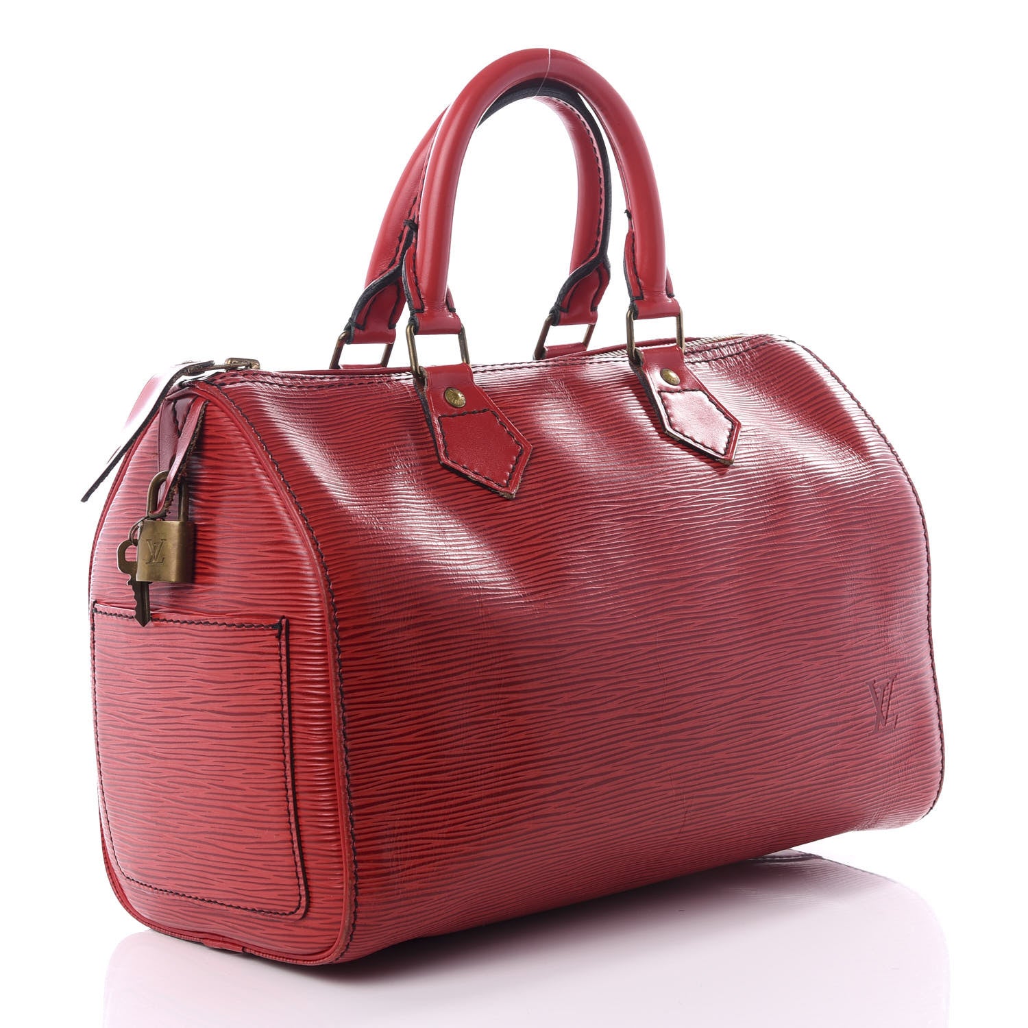 Louis Vuitton Epi Speedy 25 Castillan Red 2 of 8