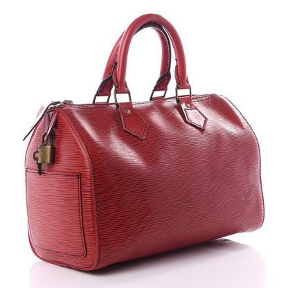 Louis Vuitton Epi Speedy 25 Castillan Red 2 of 8