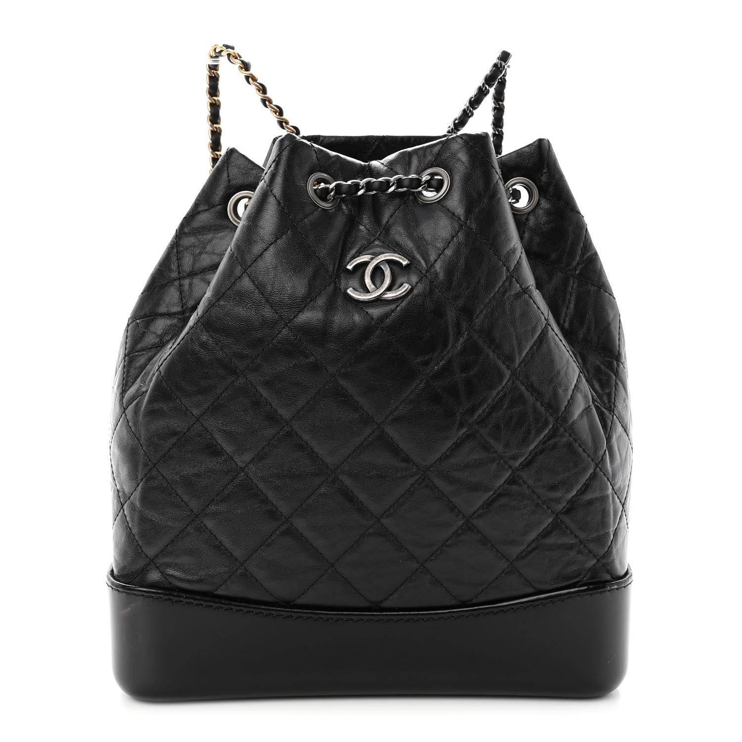 Chanel Aged Calfskin Quilted Gabrielle Backpack Black 1 of 10
