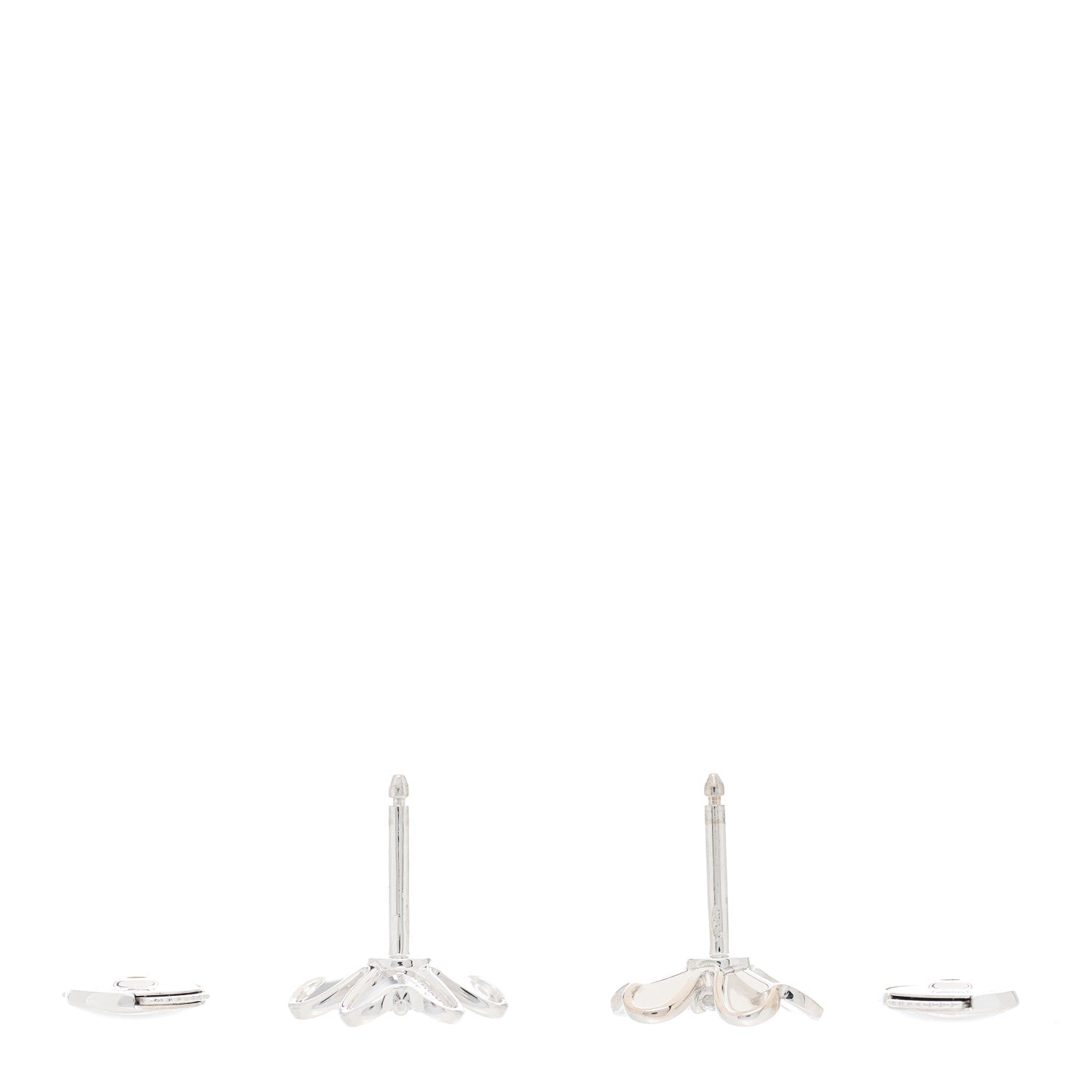 Van Cleef & Arpels 18K White Gold Diamond Mini Frivole Earrings 4 of 5