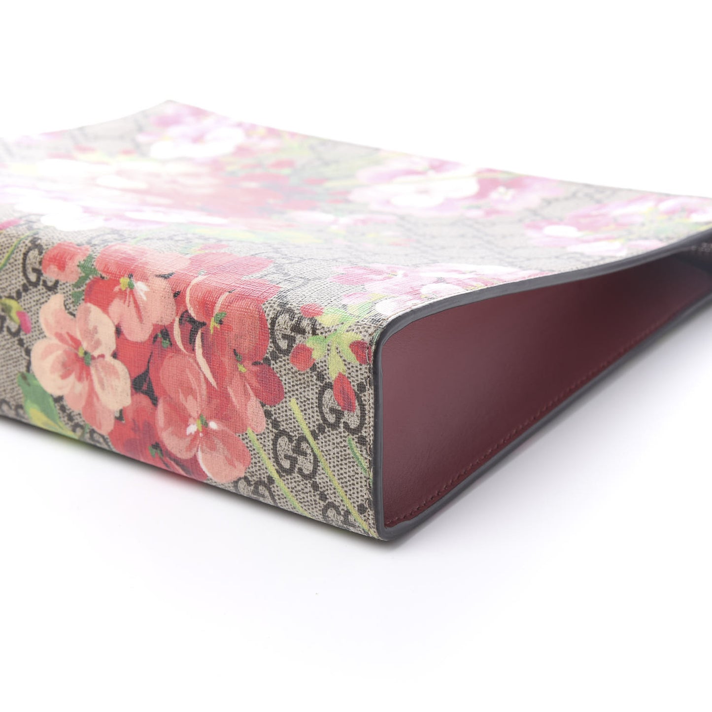 GG Supreme Monogram Blooms Large Cosmetic Case Beige Multicolor Dry Rose