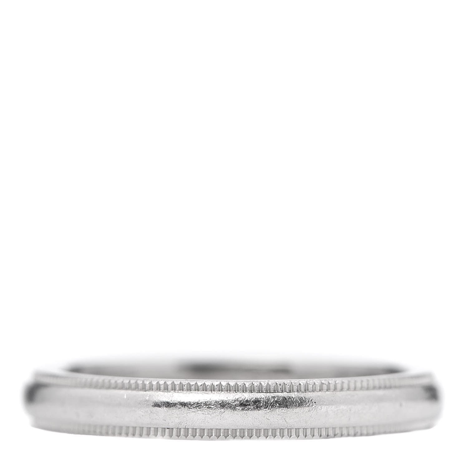 Tiffany Platinum 3mm Milgrain Wedding Band Ring 56 7.5 1 of 4