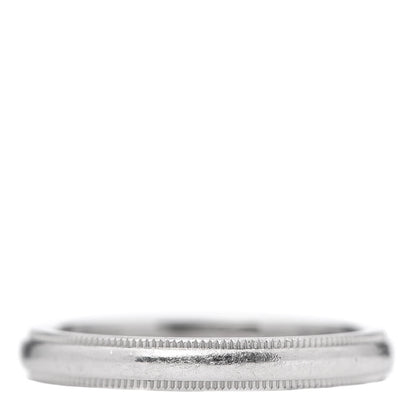 Tiffany Platinum 3mm Milgrain Wedding Band Ring 56 7.5 1 of 4