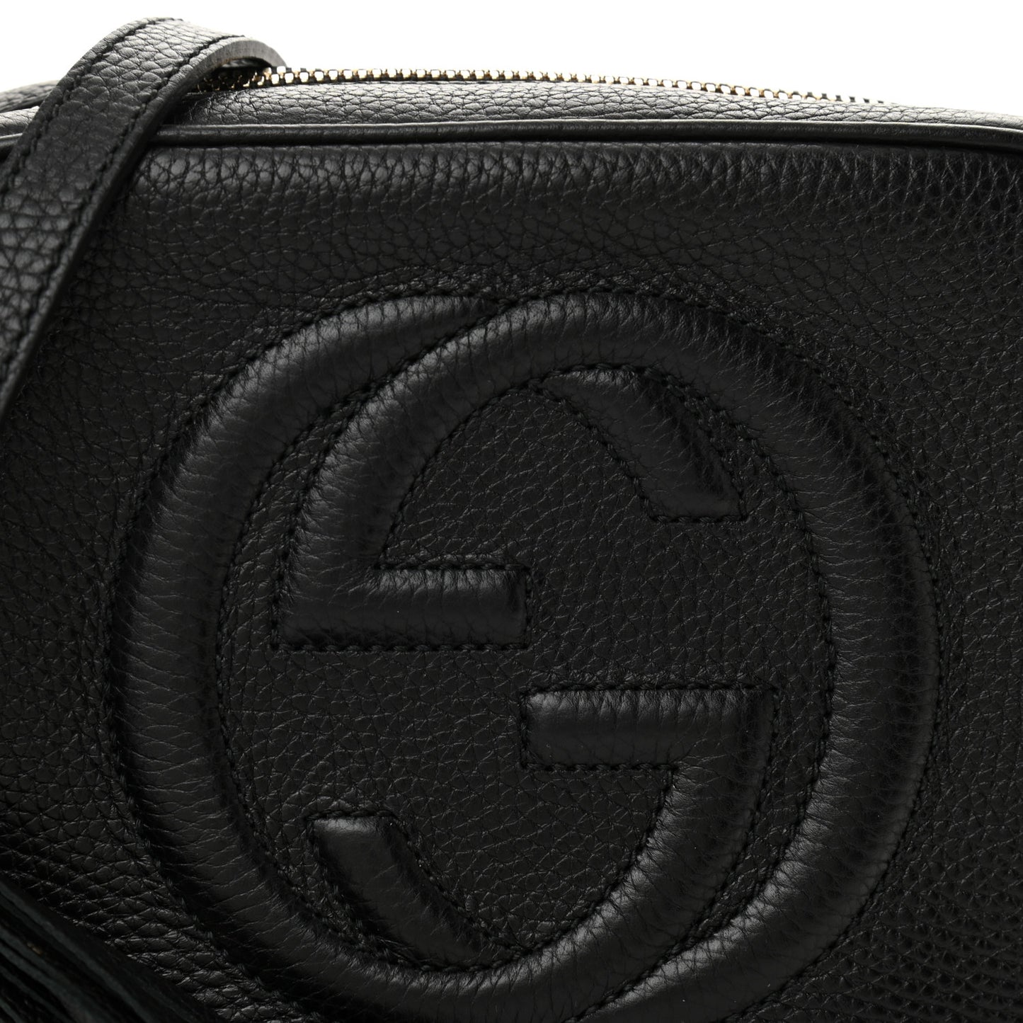 Pebbled Calfskin Small Soho Disco Bag Black