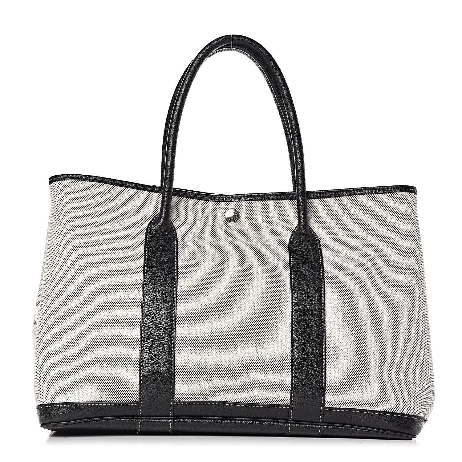 Hermes Buffle Skipper Toile Garden Party 36 MM Tote Black 1 of 12