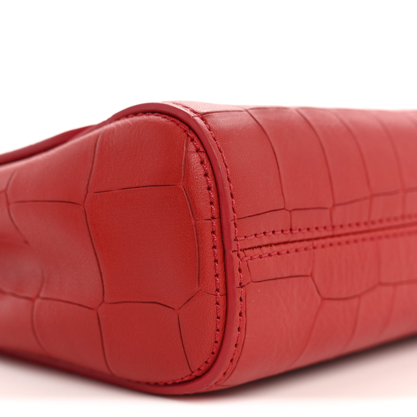Nappa Crocodile Embossed Small Lily Flap Red