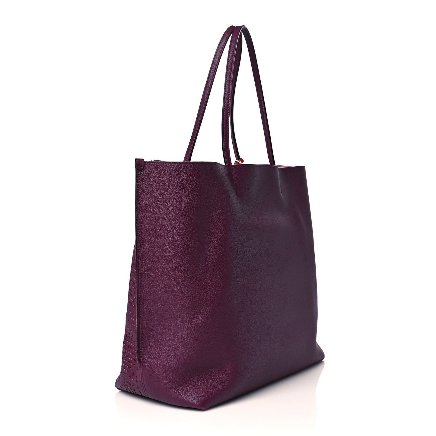 Calfskin Perforated Cannage Dioriva Tote Purple Multicolor