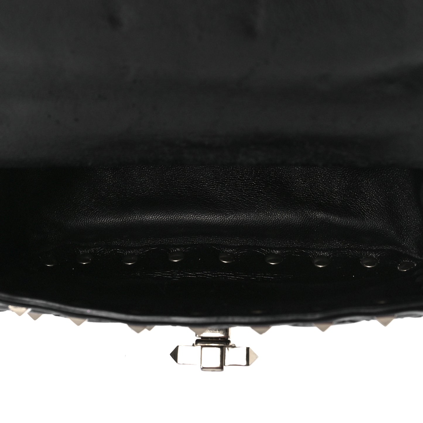 Nappa Micro Rockstud Spike Shoulder Bag Black