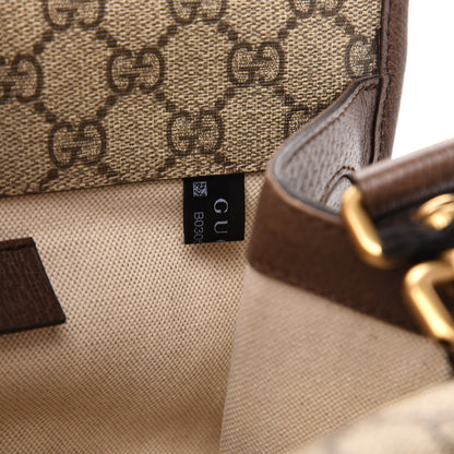 Gucci GG Supreme Monogram Web Small Neo Vintage Double Flap Messenger Bag Beige New Acero 10 of 11