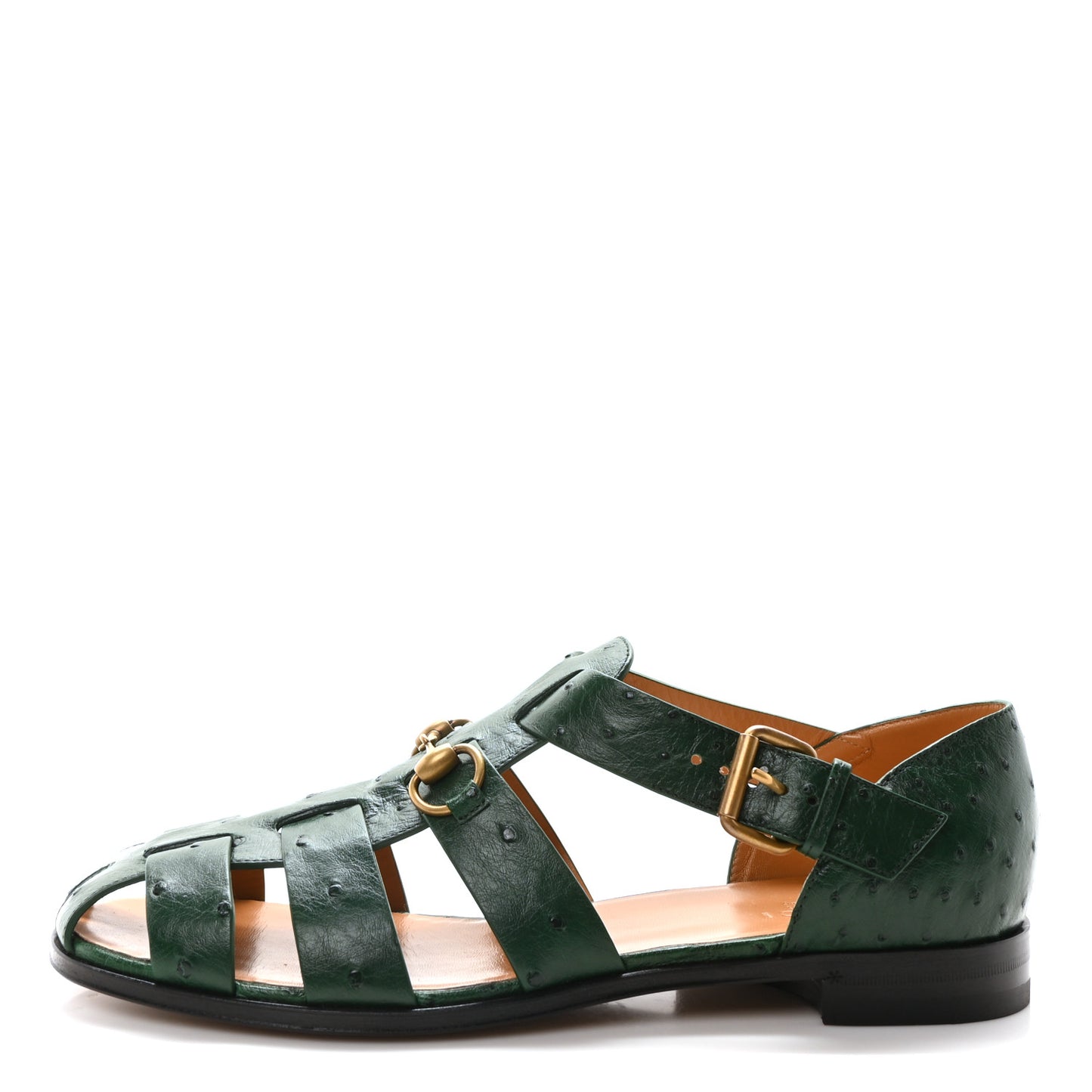Ostrich Millenium Mens Horsebit Sandals 10 Vintage Green