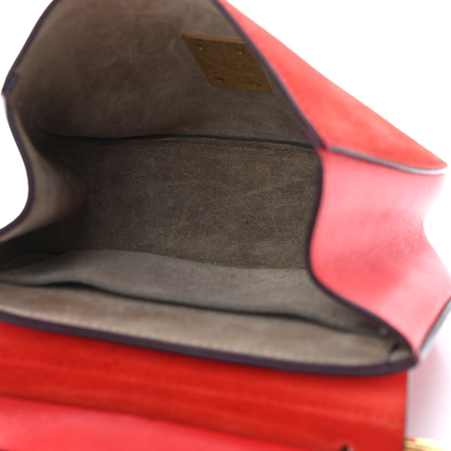 Lambskin Suede Calfskin Mini Drew Shoulder Bag Red