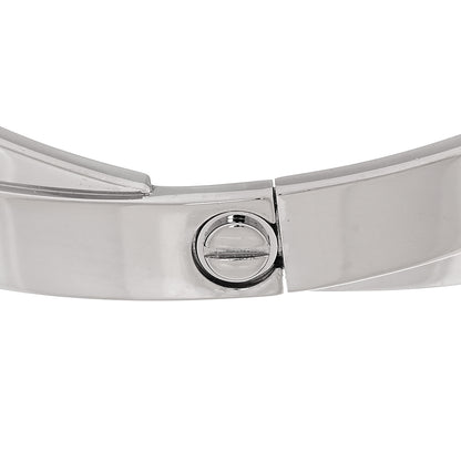 Cartier 18K White Gold 12 Diamond Double LOVE Bracelet 19 8 of 10