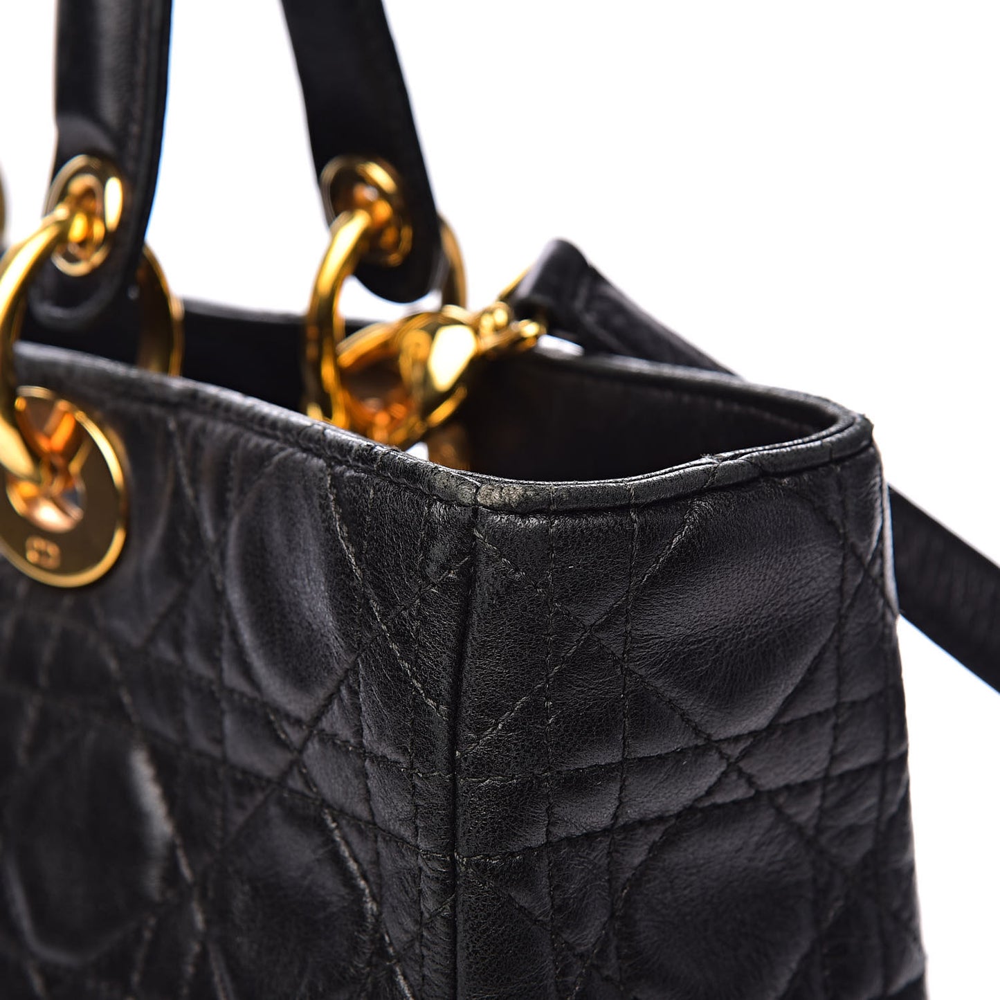 Lambskin Cannage Large Lady Dior Black