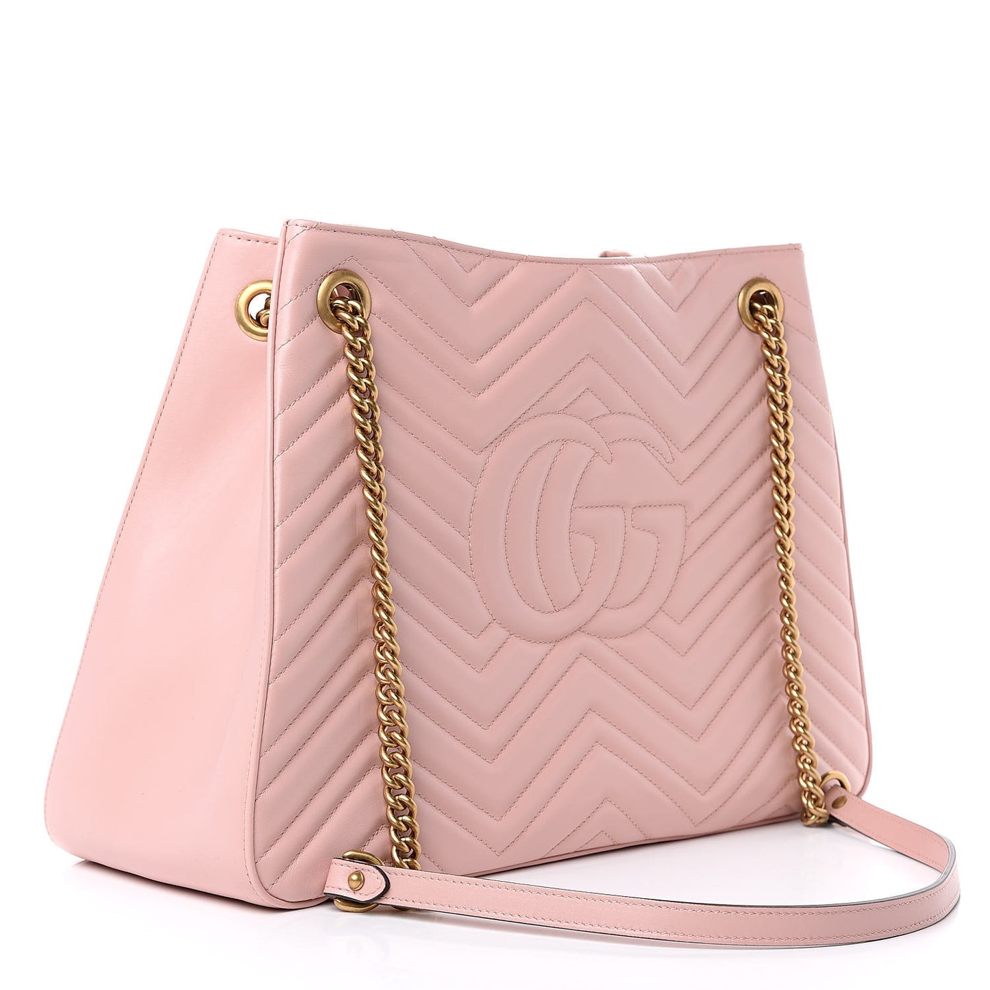 Calfskin Matelasse Medium GG Marmont Shoulder Tote Bag Perfect Pink