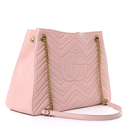 Gucci Calfskin Matelasse Medium GG Marmont Shoulder Tote Bag Perfect Pink 3 of 10