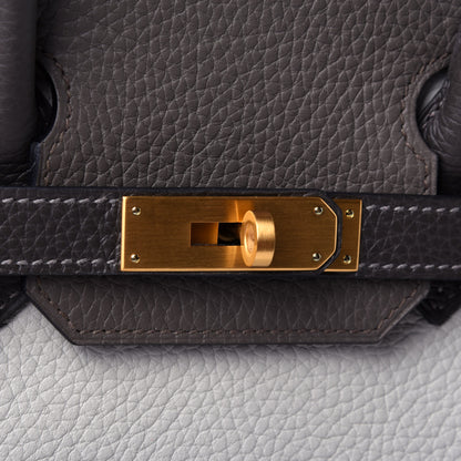 Hermes Taurillon Clemence Horseshoe Birkin 30 Gris Perle Etain Graphite 8 of 9