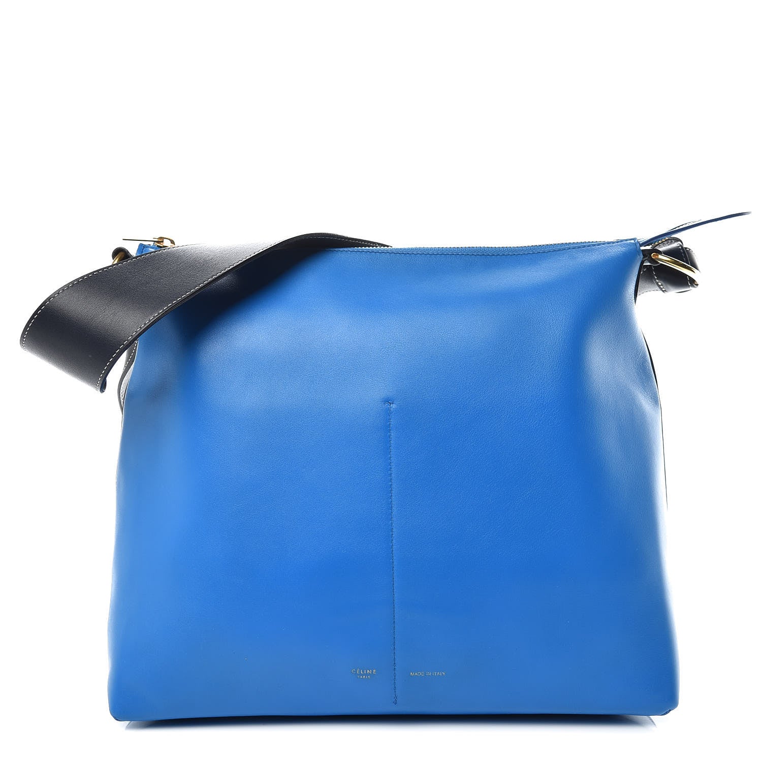 Celine Shiny Smooth Calfskin Zipped Twisted Cabas Bright Blue Peacock 1 of 9