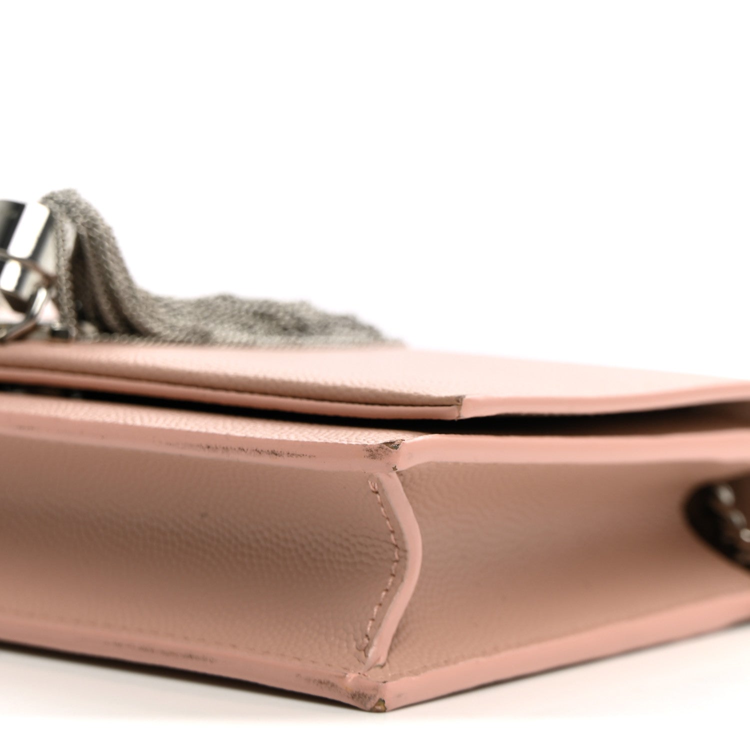 Saint Laurent Grain De Poudre Classic Monogram Kate Tassel Chain Wallet Pale Pink 9 of 10