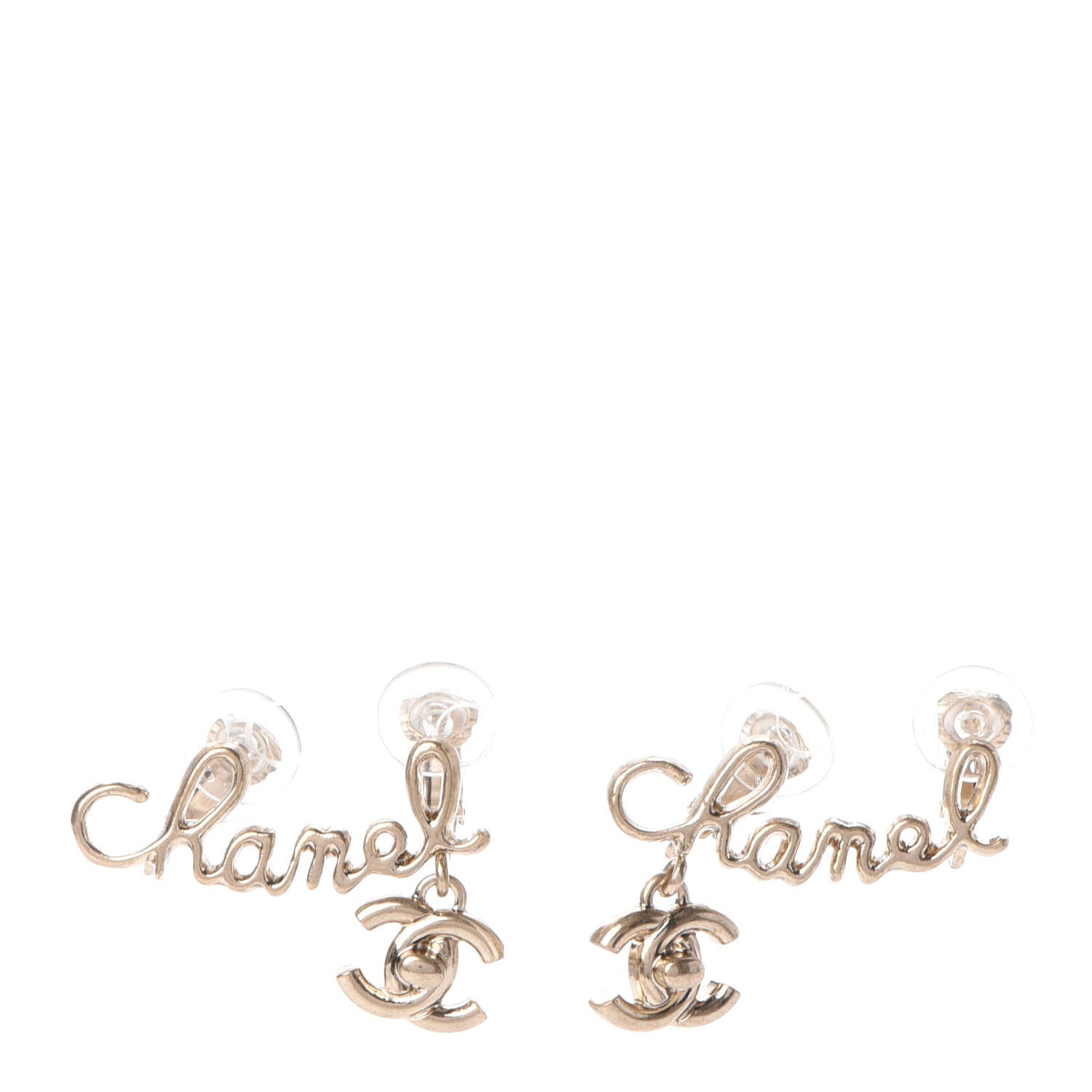 Chanel CC Turnlock Logo Clip On Earrings Gold 1 of 5
