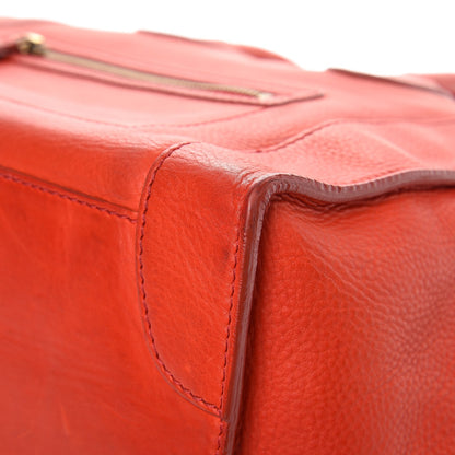 Celine Drummed Calfskin Mini Luggage Vermillion 15 of 15