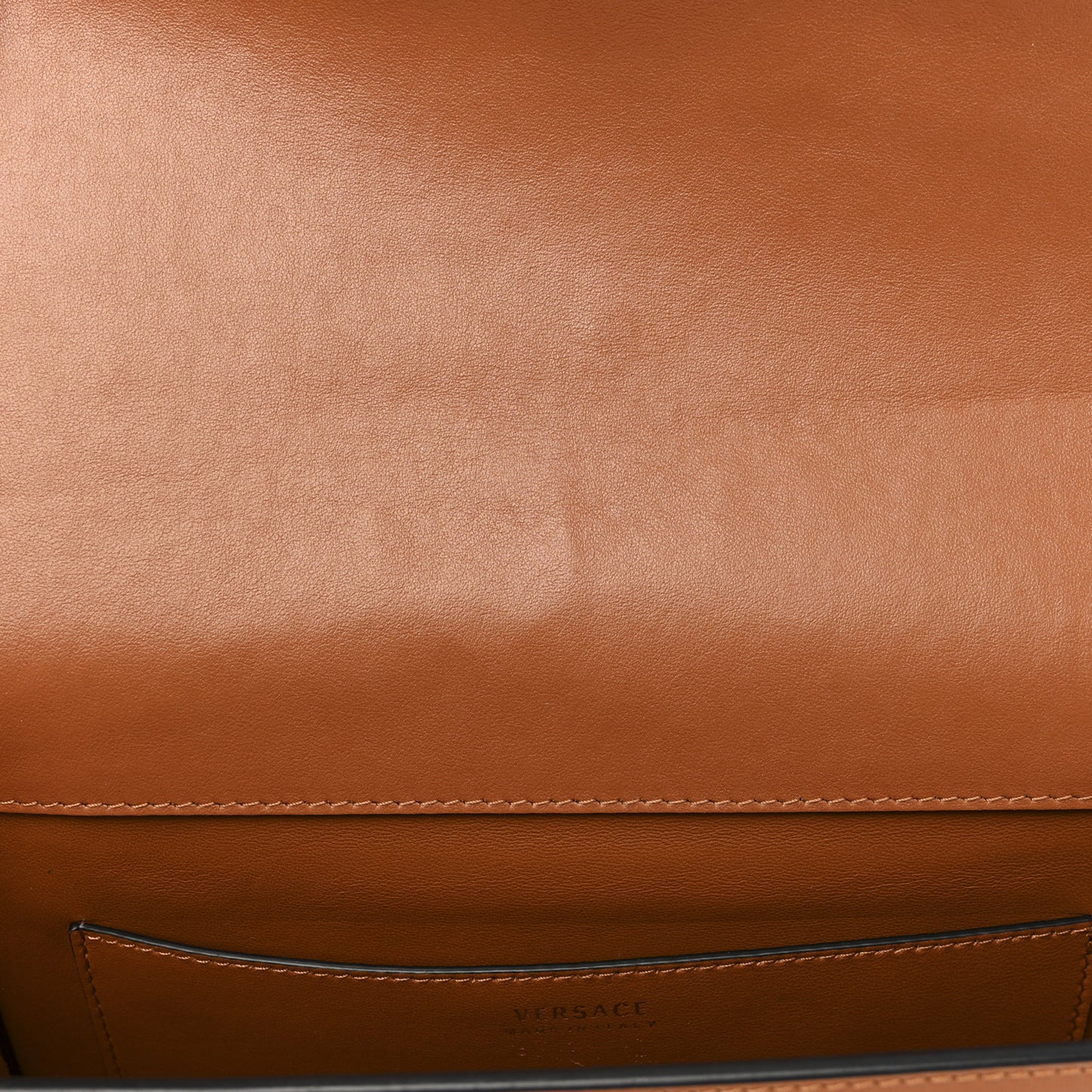 Grained Calfskin Virtus Shoulder Bag Brown