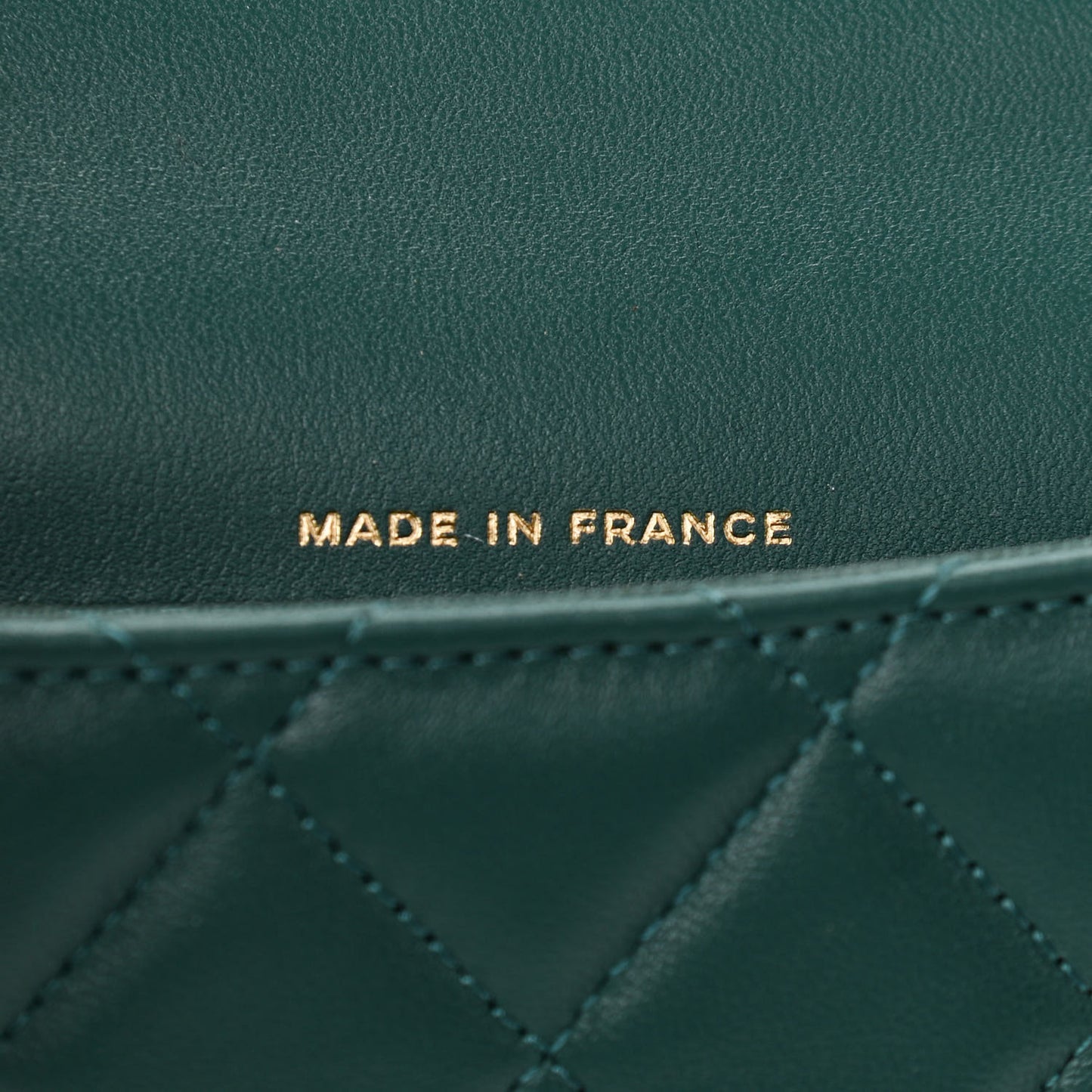 Lambskin Quilted Top Handle Flap Coin Purse With Chain Green