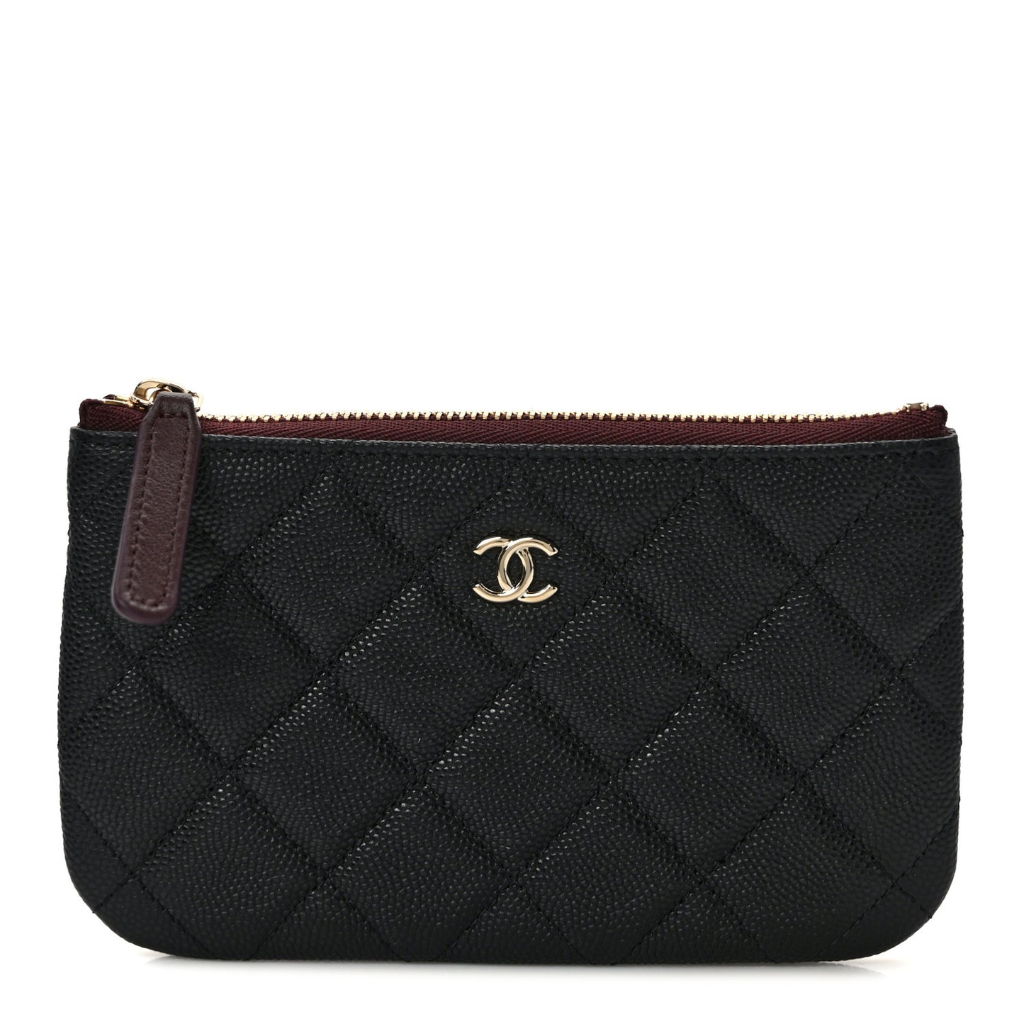 Caviar Quilted Small Cosmetic Case Black