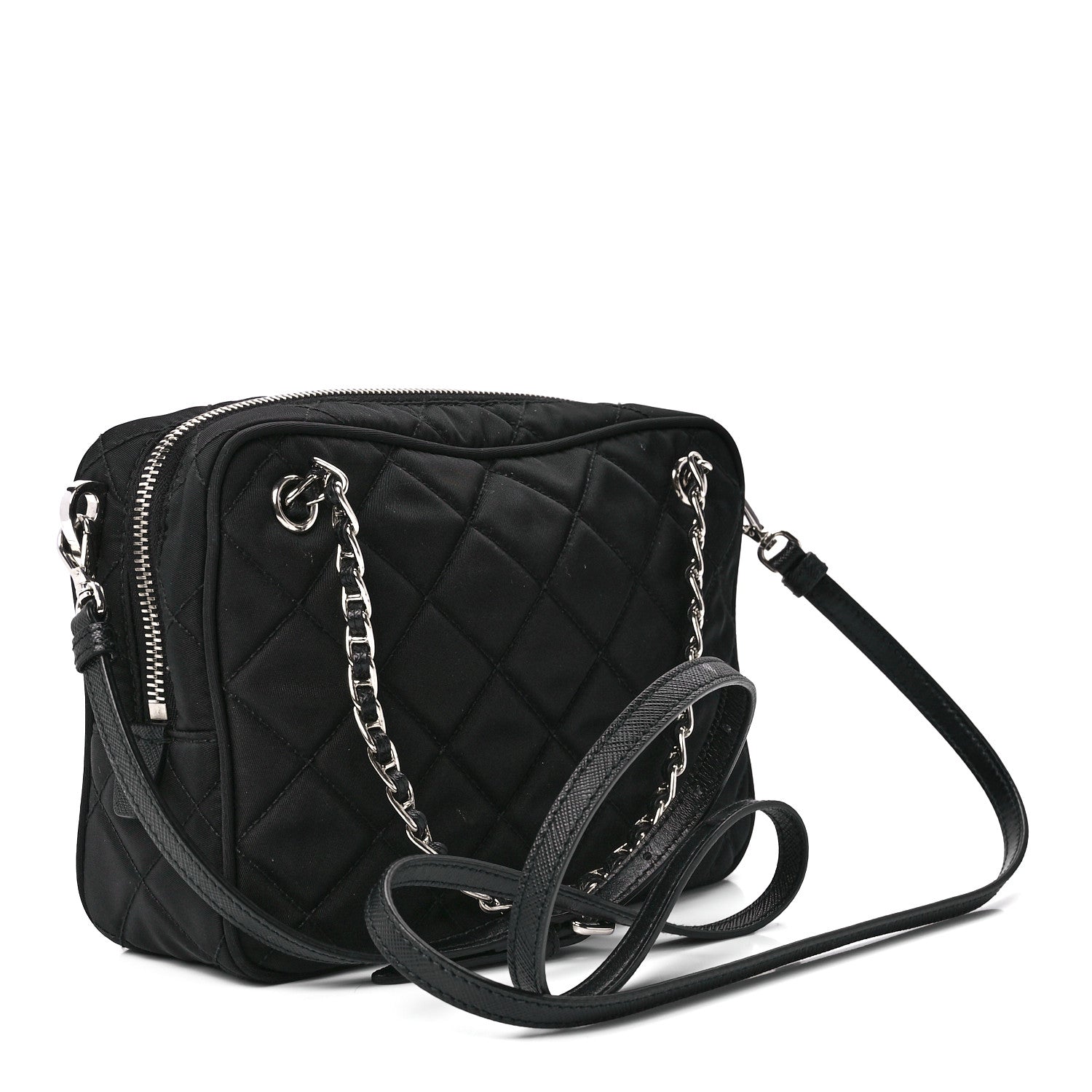 Prada Nylon Tessuto Impuntu Quilted Bandoliera Crossbody Bag Black 4 of 12