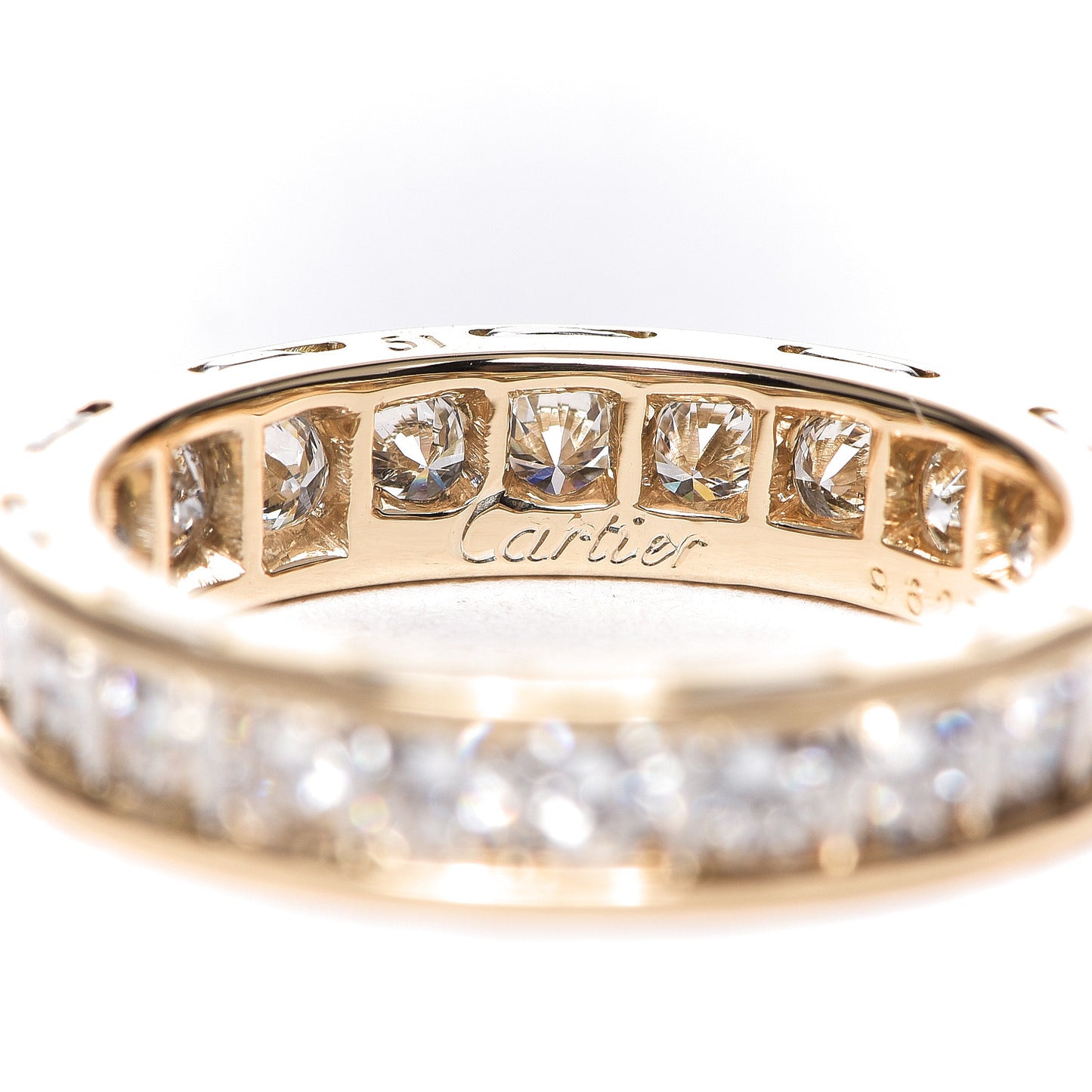 18K Yellow Gold Platinum Diamond 4mm Ballerine Wedding Band Ring 51 5.75