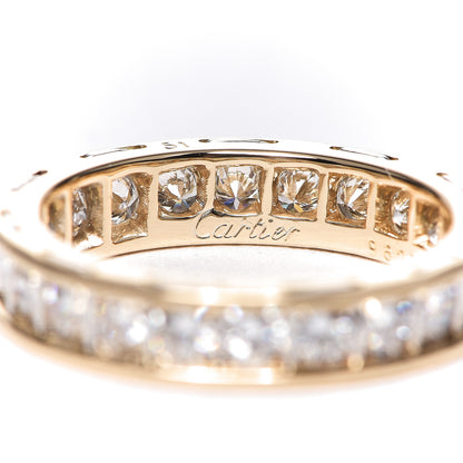 Cartier 18K Yellow Gold Platinum Diamond 4mm Ballerine Wedding Band Ring 51 5.75 3 of 5