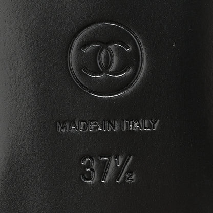 Chanel Lambskin Patent CC Cap Toe Ballerina Flats 37.5 Black 6 of 10