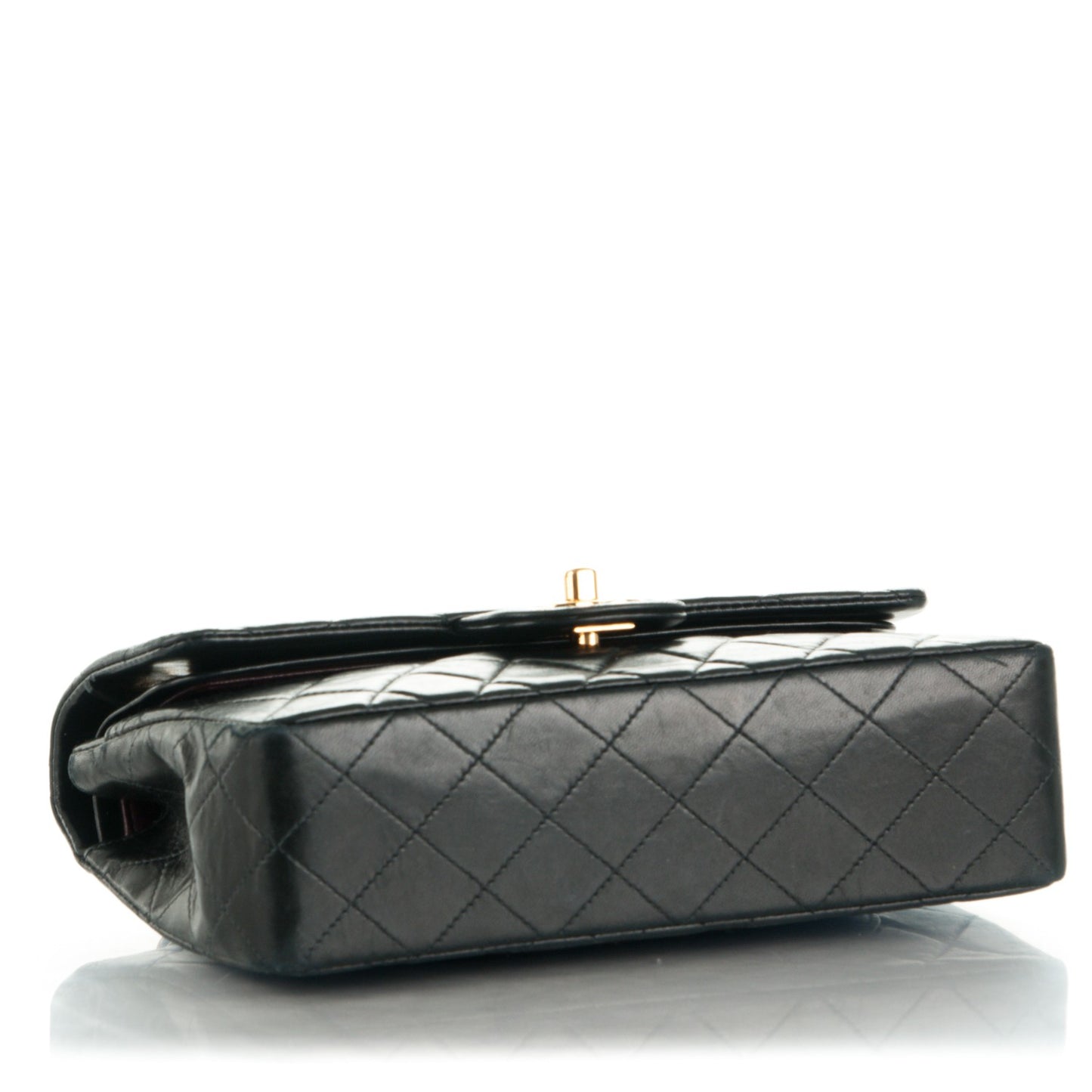 Lambskin Quilted Small Double Flap Black