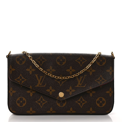Louis Vuitton Monogram Pochette Felicie Chain Wallet Fuchsia 3 of 11