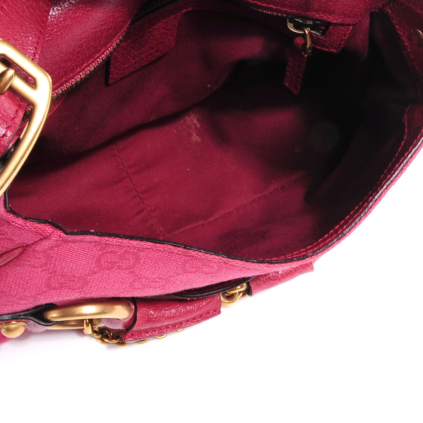 Monogram Horsebit Chain Flap Bag Fuchsia