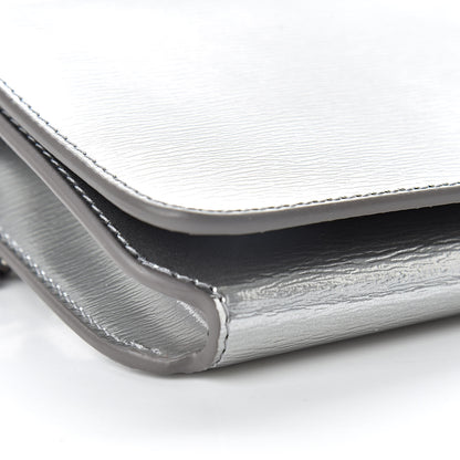 Balenciaga Metallic Grained Calfskin BB Phone Holder Wallet On Chain Silver 18 of 20