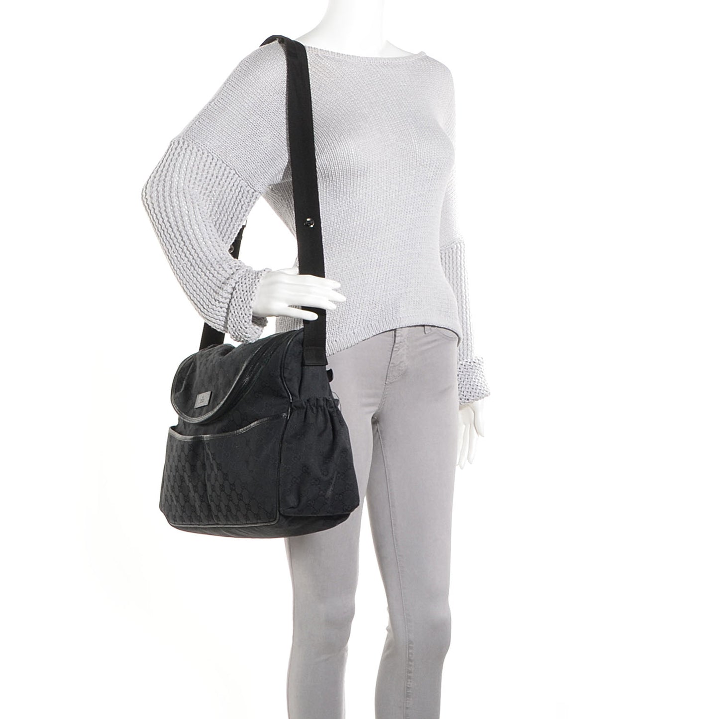 Monogram Large Diaper Bag Black
