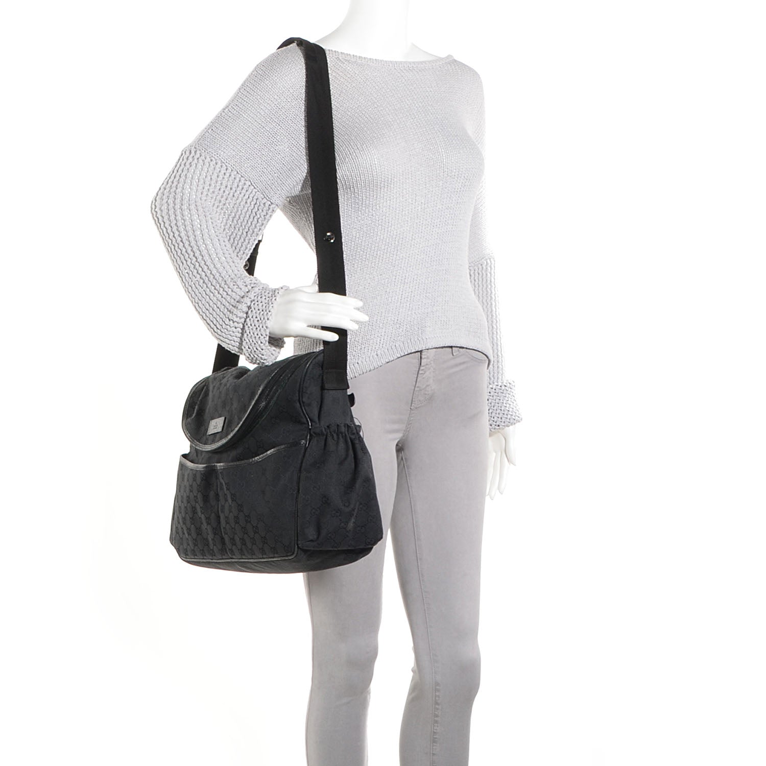 Gucci Monogram Large Diaper Bag Black 2 of 7