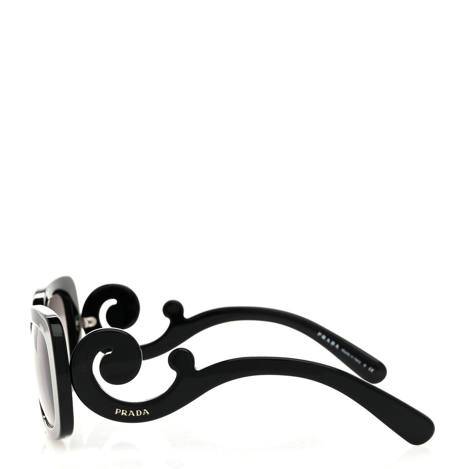 Prada Acetate Baroque Sunglasses SPR 27O Black 3 of 8