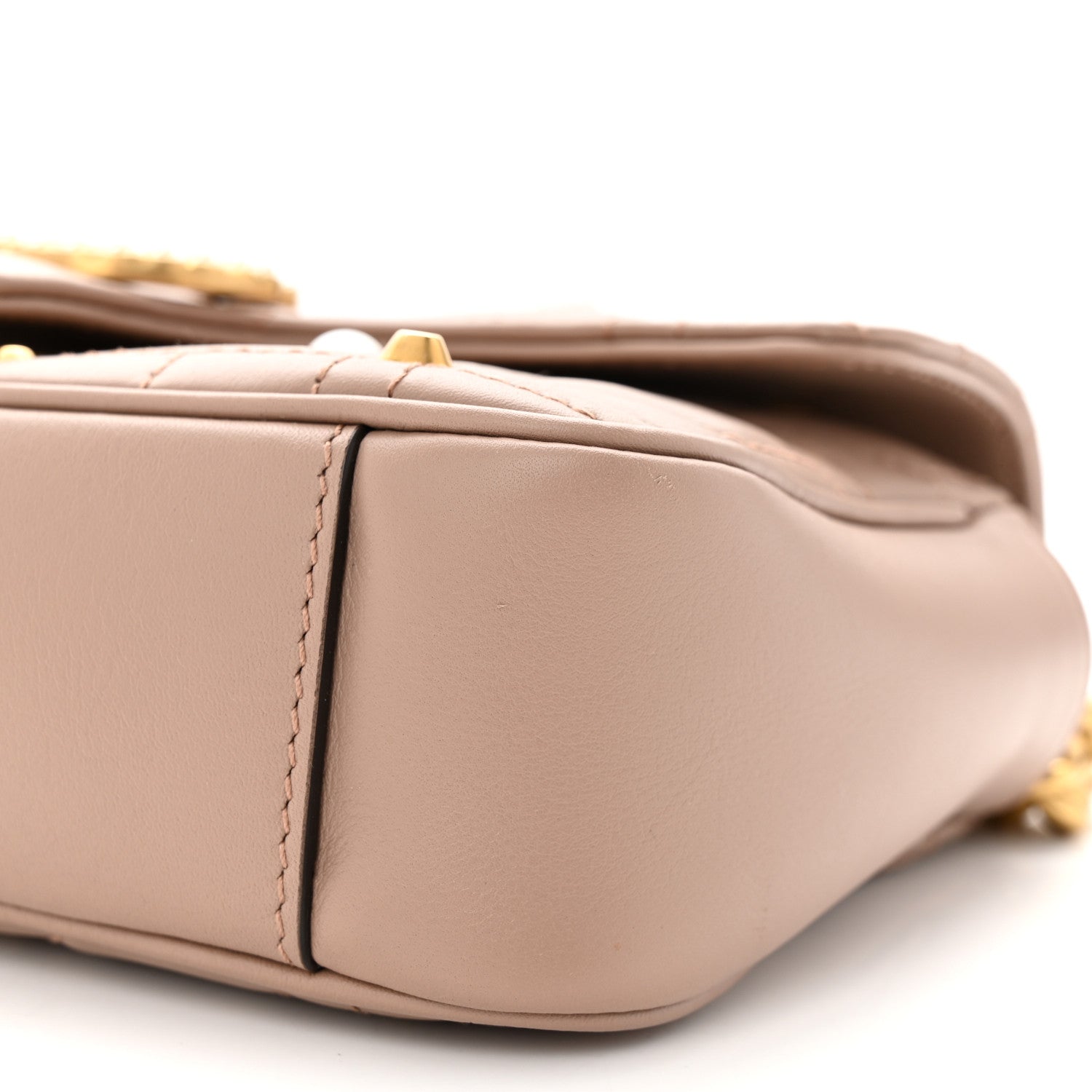 Gucci Calfskin Matelasse Studded Mini Pearly GG Marmont Shoulder Bag Porcelain Rose 10 of 10