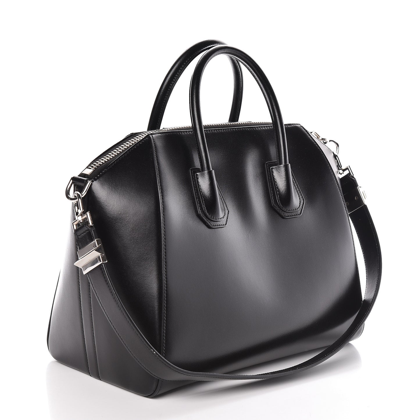 Shiny Lord Calfskin Medium Antigona Black