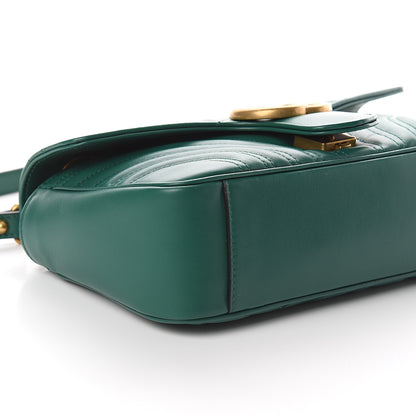 Gucci Calfskin Matelasse Small GG Marmont Shoulder Bag Emerald Green 7 of 8