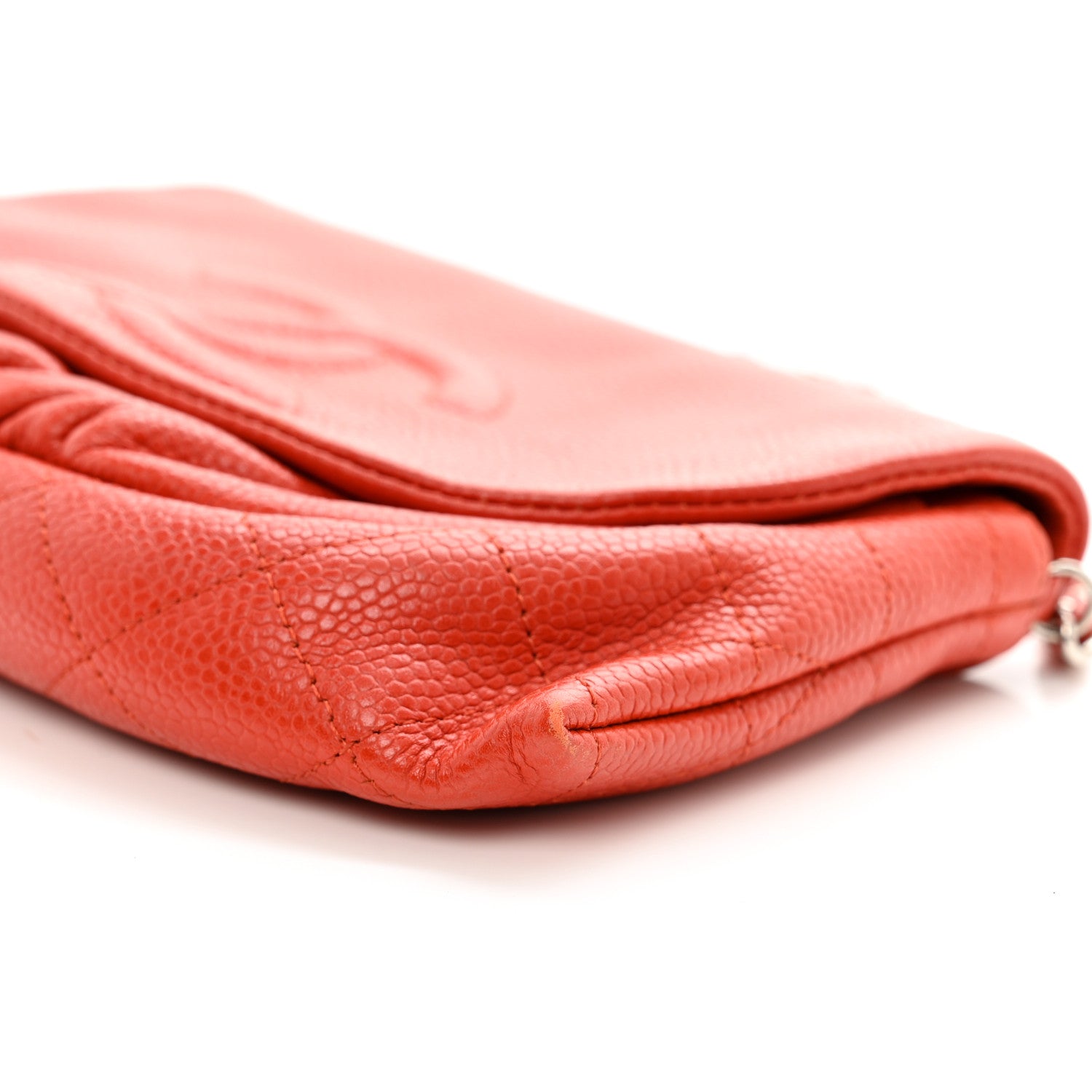 Chanel Caviar Half Moon Wallet On Chain WOC Red 11 of 11